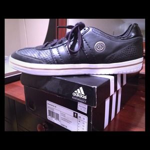 Black leather Adidas men's