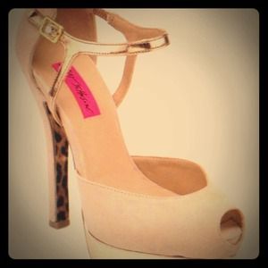 Betsey Johnson Suede Peep-Toes