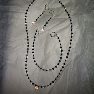 Necklace, bracelet and earring set.