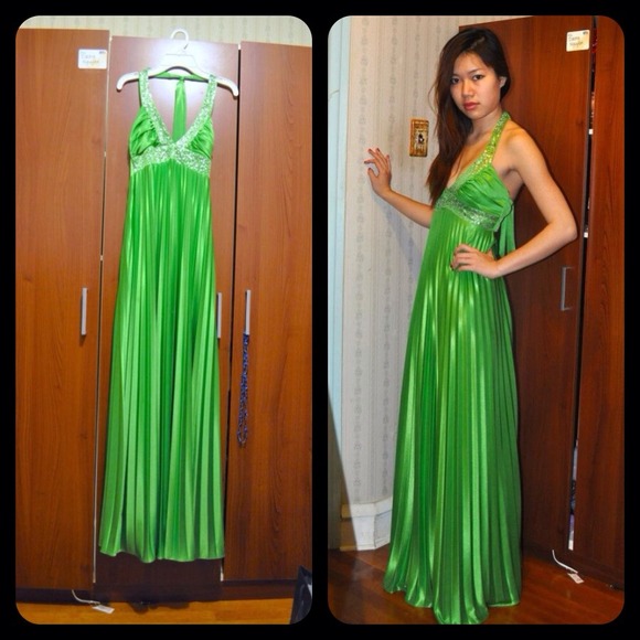 Morgan & Co Halter Floor Length Dress