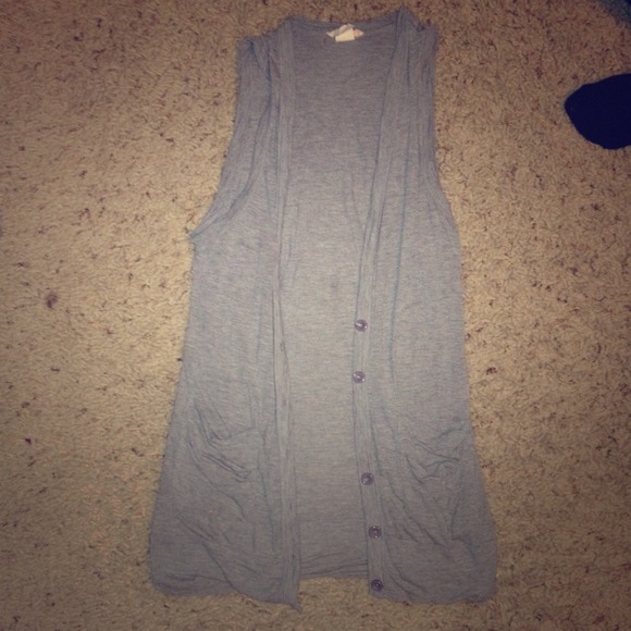 SOLD! Sleeveless Gray cardigan
