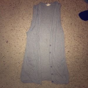 SOLD! Sleeveless Gray cardigan