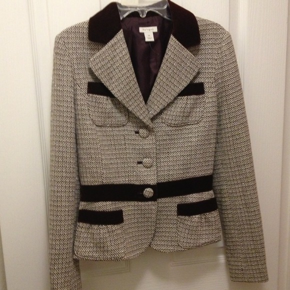Velvet trimmed riding jacket