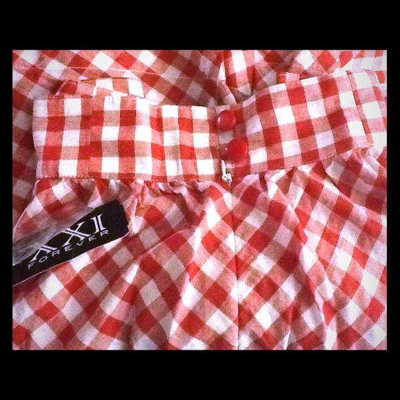 Red and white gingham skirt