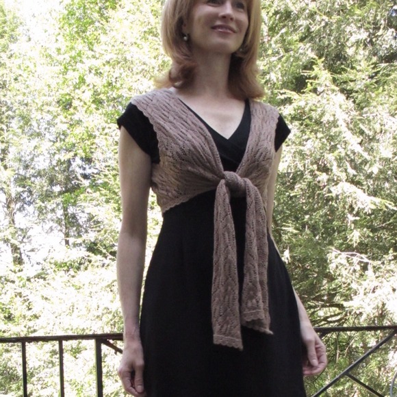 SOLD! Population Crocheted vintage style tie vest