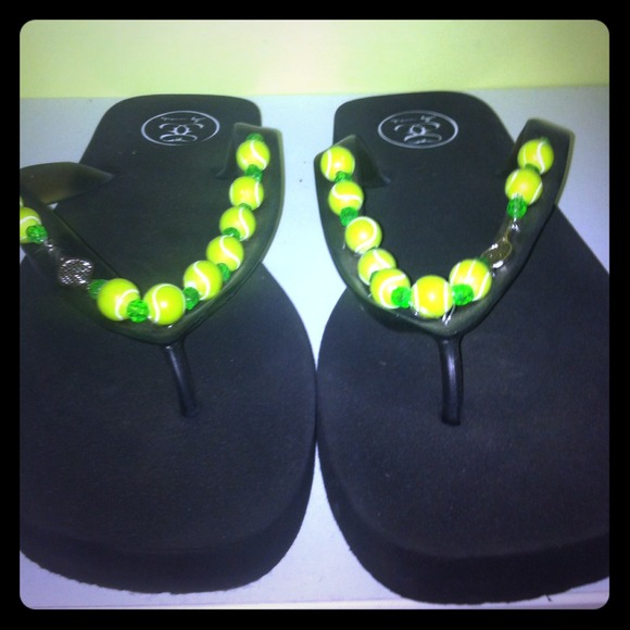 Tennis Ball Flip Flops - Picture 1 of 1