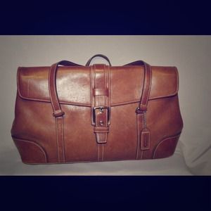 Coach Genuine Leather Cognac Tan Satchel Purse