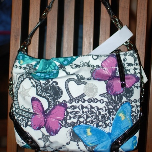 Coach Sign Carly Butterfly Charm Handbag #15252