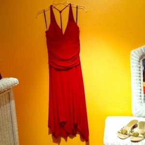 Red party dress