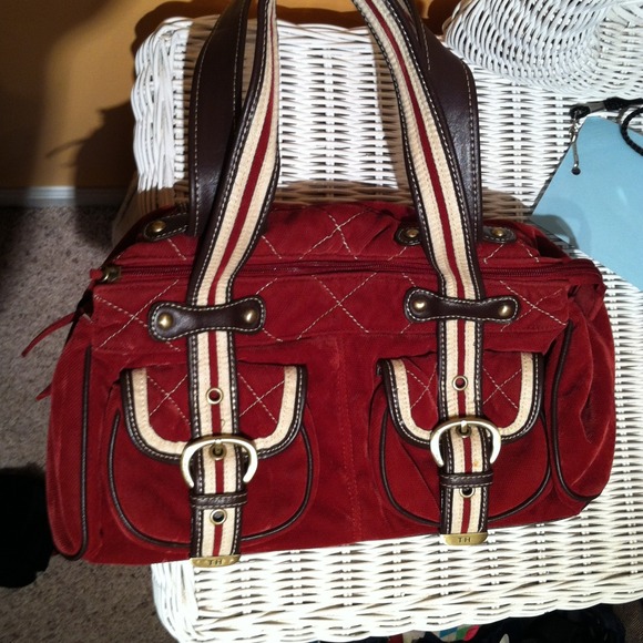 Tommy Hilfiger red and brown bag