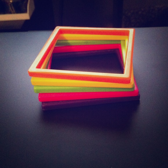 Set of Five Square Rainbow Bracelets