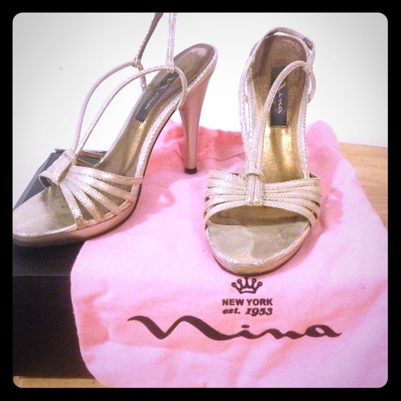Gold straps shoes