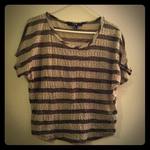 Tops - Brown and cream striped  shirt