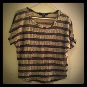 Brown and cream striped shirt