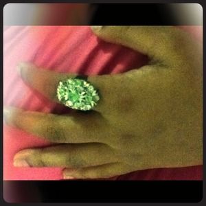 Lime-Green Studded Ring