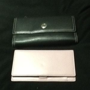Black leather coach wallet with checkbook
