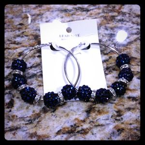 Rhinestone Earrings (Purple/Blue)