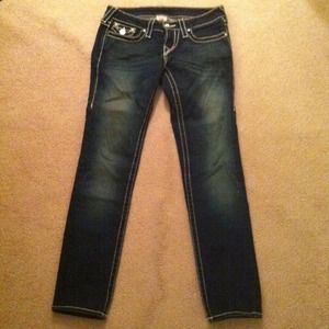 True Religion Crystal Pocket Skinny Jeans Size 26