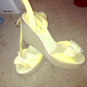 Yellow wedge heels size 7