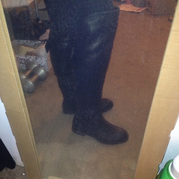 Black knee high boots