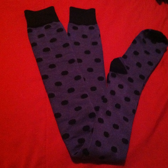Purple and Black Polka Dot OTK Socks