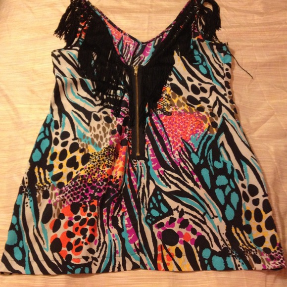 Multi-Colored Animal Print Fringe Dress - Picture 2 of 3