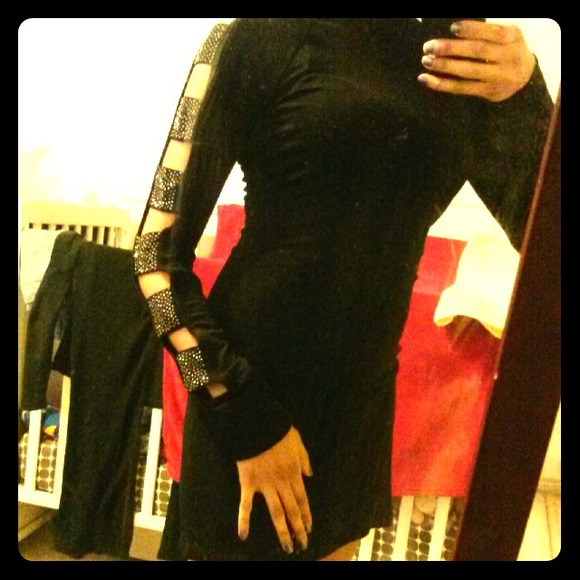 *RESERVED* Black long sleeve cut out dress