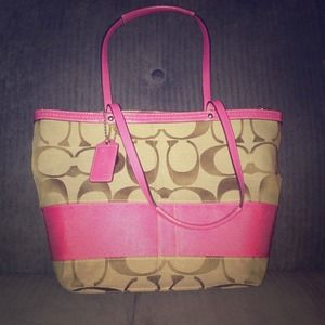 Coach Signature Strip Tote