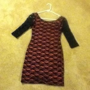 Black and hot pink dress