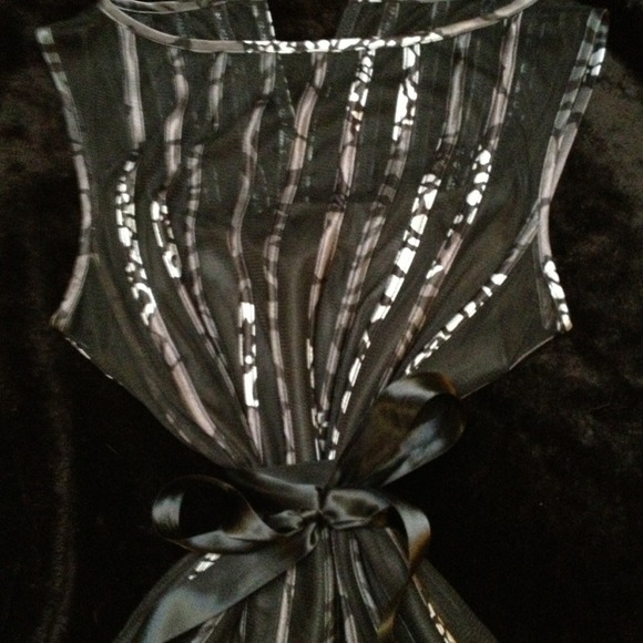 👗Sheer black print evening dress👖