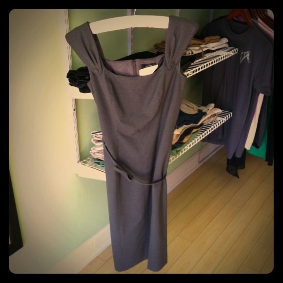 Grey Tahari wear to work dress