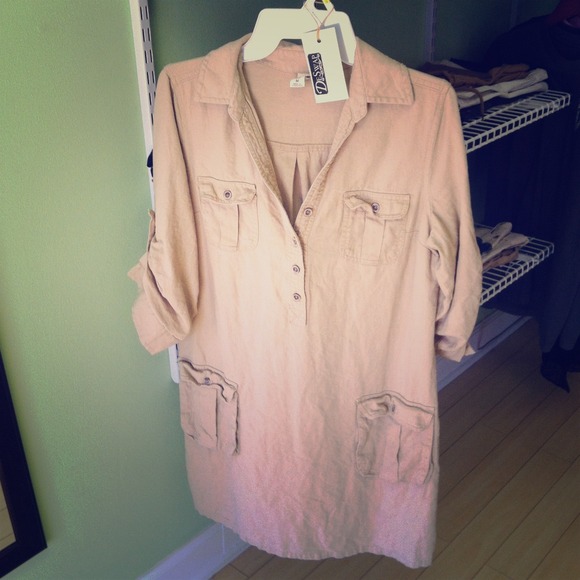 Linen shirt dress