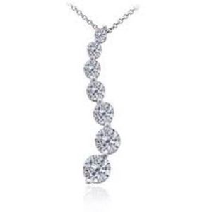 7 diamond journey pendant! 14k white gold!