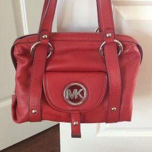 Red leather Michael kors purse