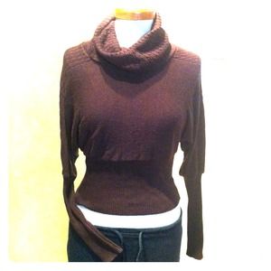 Chocolate brown cowl neck sweater