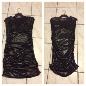 🎀Black Crushed Leather Dress🎀