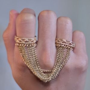 Golden Tassel Double Ring