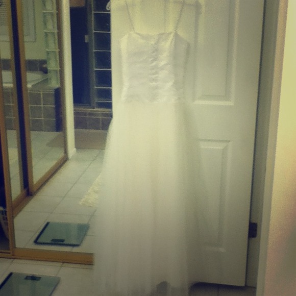 Xs white tulle wedding dress/prom dress