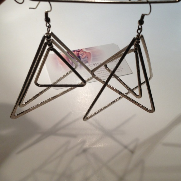 Triangle Earrings - Picture 2 of 2