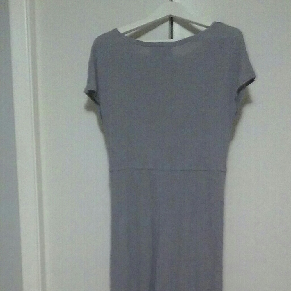 Slate Blue Short-Sleeved Maxi Dress - Picture 3 of 4