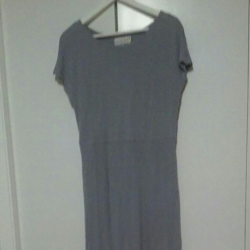 Slate Blue Short-Sleeved Maxi Dress - Picture 4 of 4