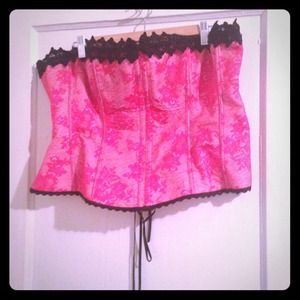 HOT PINK AND BLACK CORSET