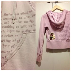 V Neck Hoodie With Shimmery Hood