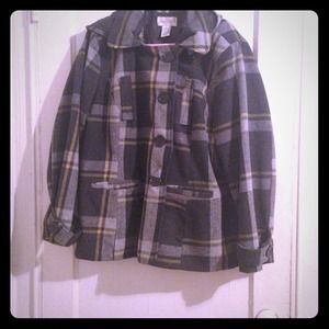 GREY PLAID COAT