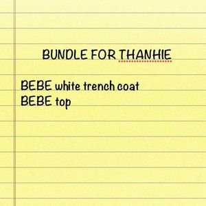 BEBE trench coat and top