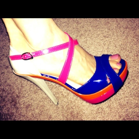 Shoes - Color block heels