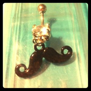 Mustache belly ring!