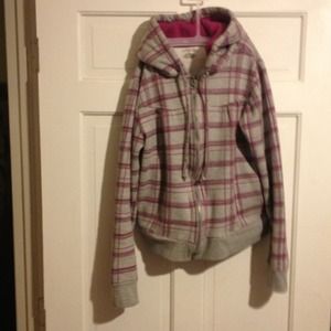 Grey plaid hoodie