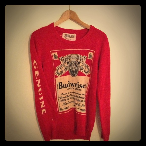 Reserved:Vintage Budweiser thick knit sweater NWOT