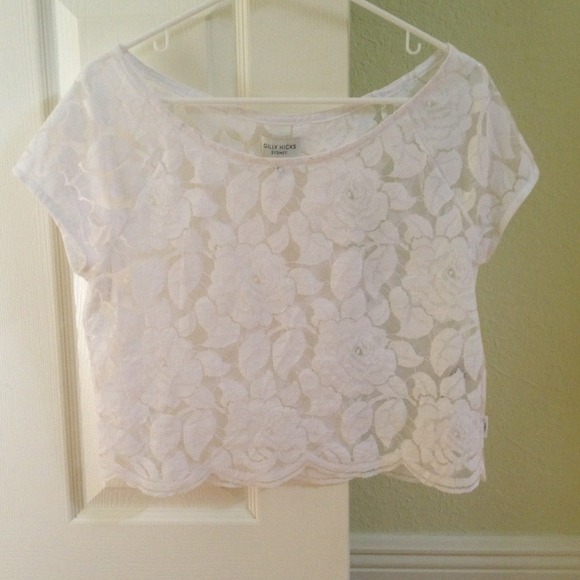 Brand New Gilly Hicks floral sheer crop top